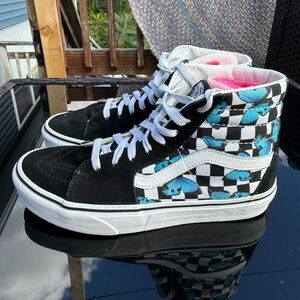 Vans Butterfly Checkerboard Sk8-Hi Shoe Womens Sz 8 Off The Wall Sneakers EUC